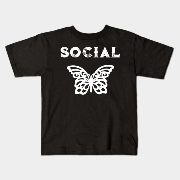 Social Butterfly Kids T-Shirt by DANPUBLIC